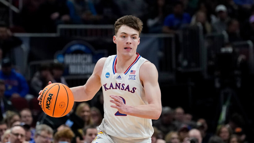 Christian Braun drives to the hoop