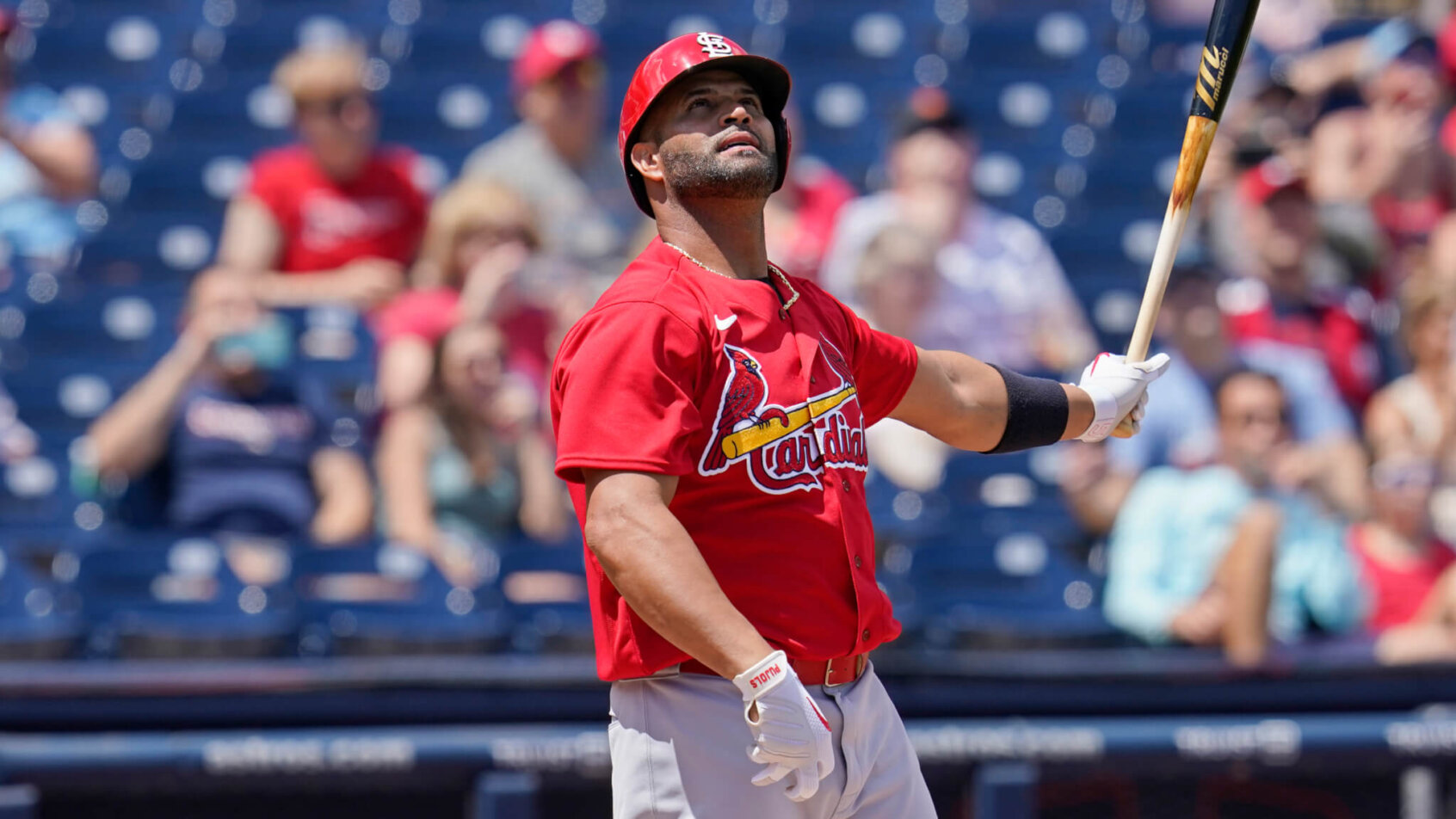 St. Louis Cardinals' Albert Pujols at the plate during spring training 2022