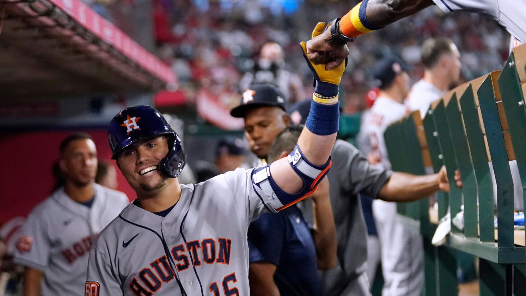 Astros dugout celebration