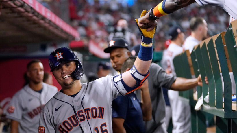 Astros dugout celebration