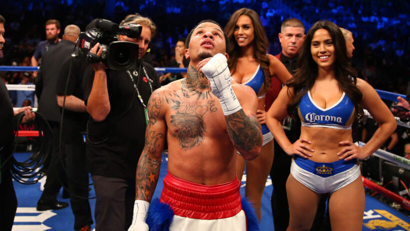 Gervonta Davis celebrates boxing fight victory