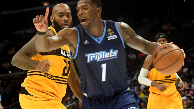 Joe Johnson driving on defender