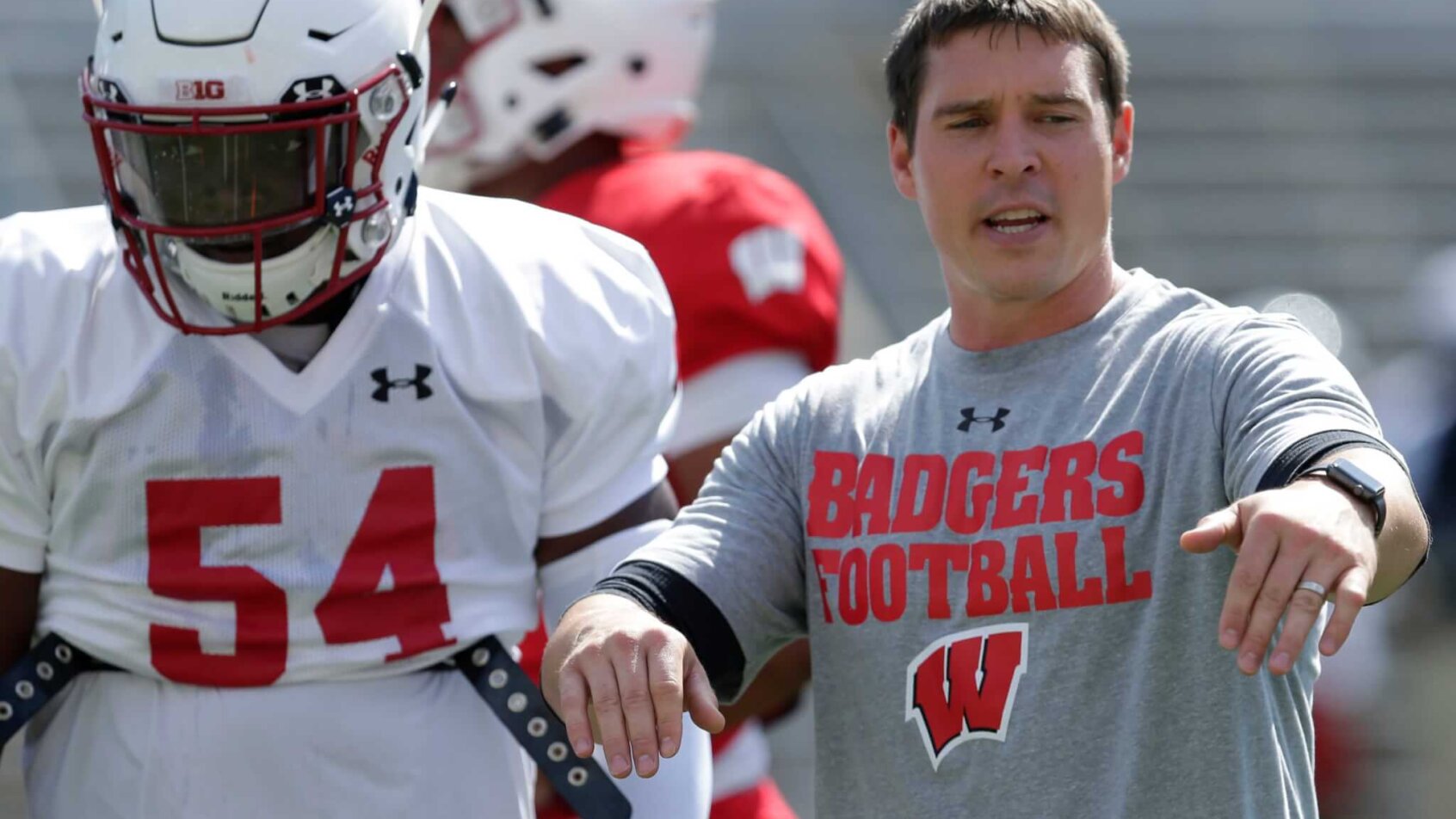 Wisconsin Badgers interim head coach Jim Leonhard