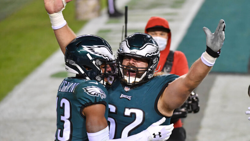 Jason Kelce celebrating a TD