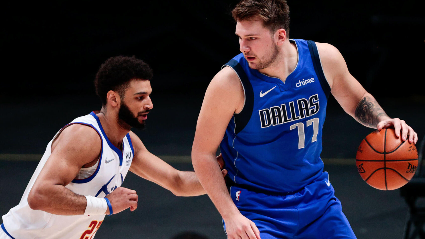 Luka Doncic defended by Jamal Murray