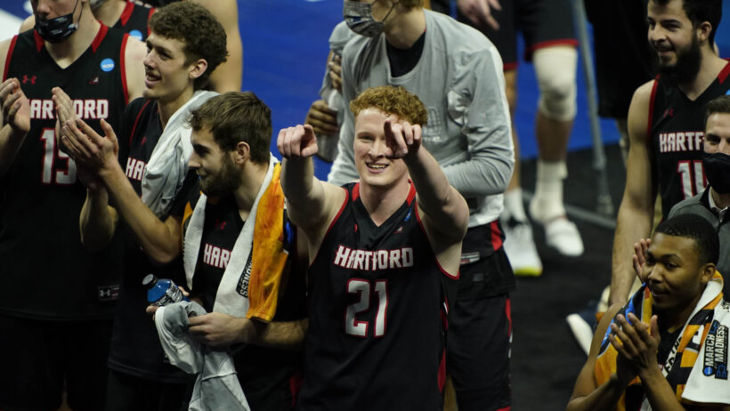 Hartford Hawks players celebrate
