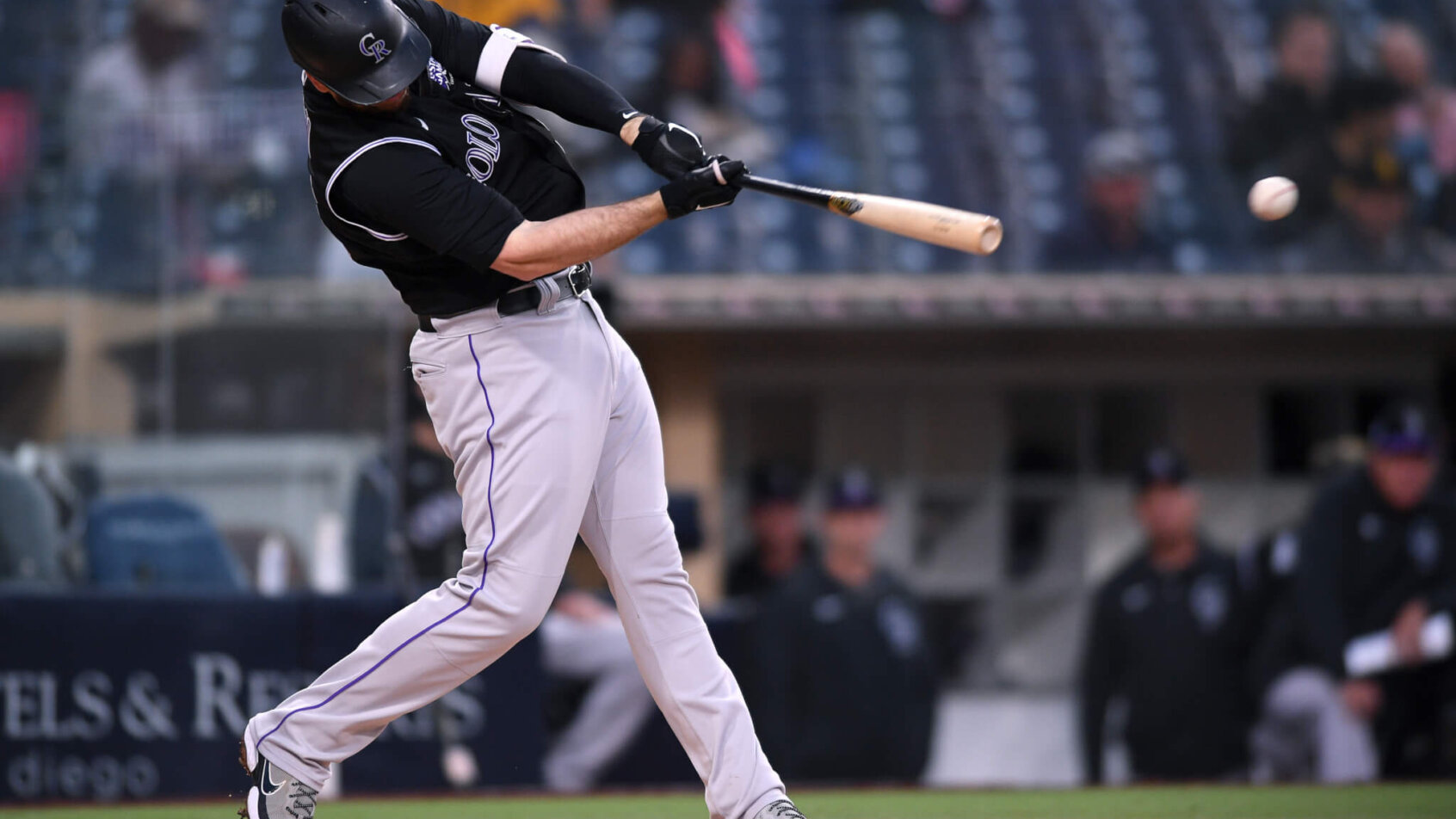 CJ Cron swings, Colorado Rockies