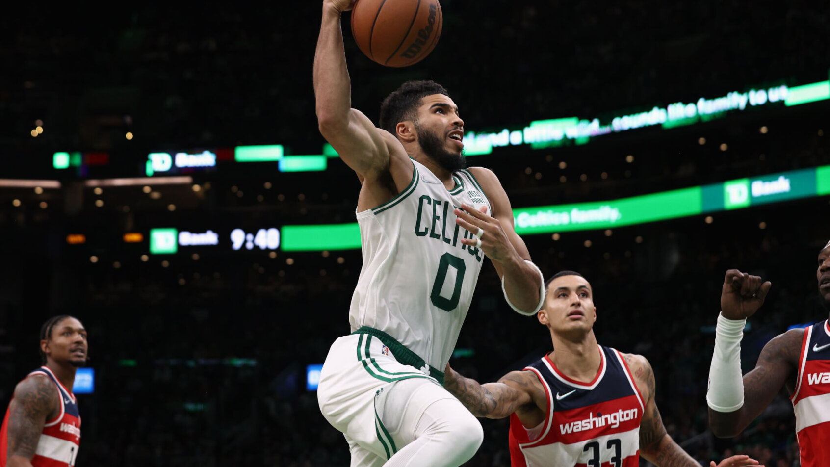 Jayson Tatum attacks the rim