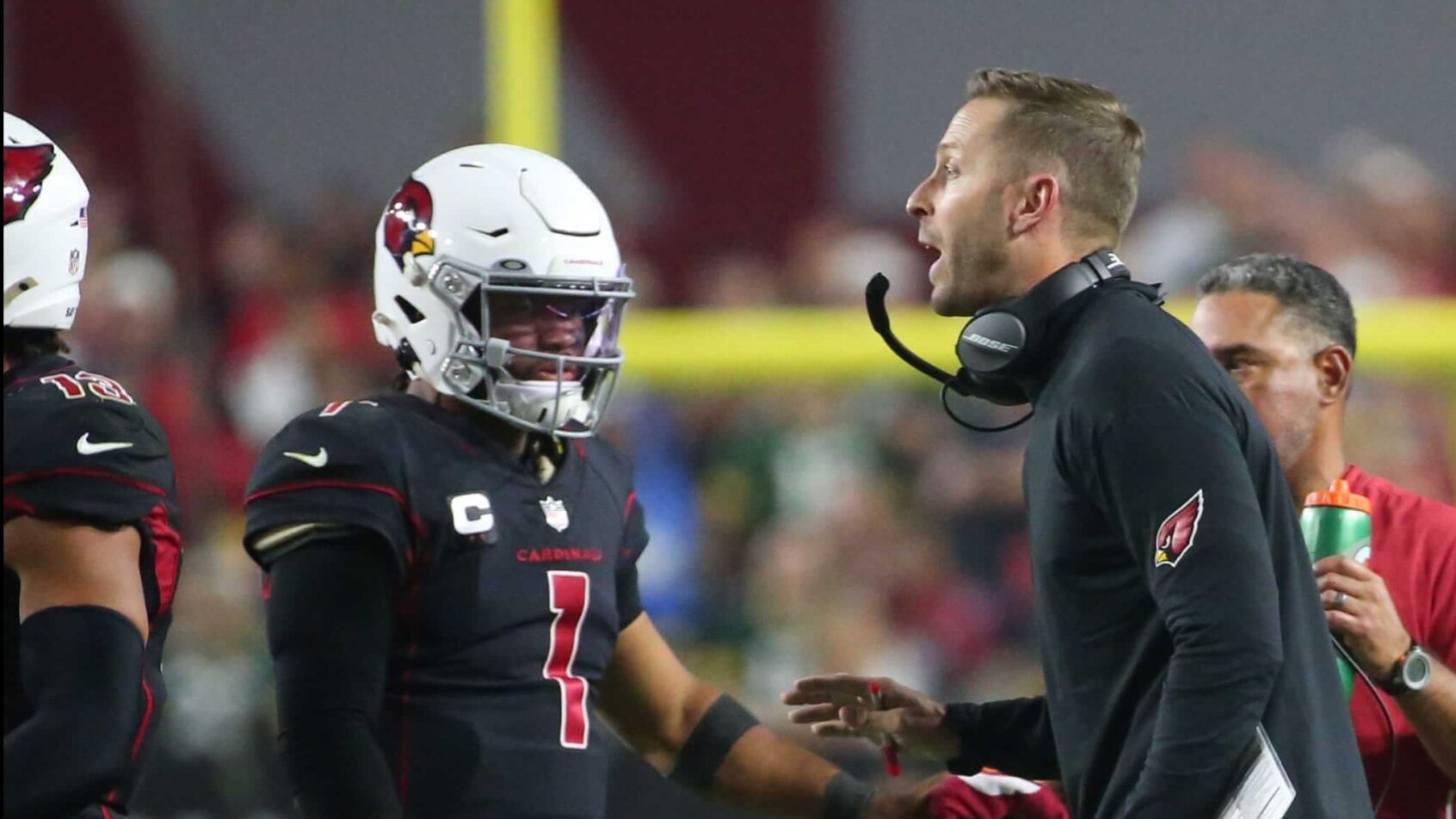 Kyler Murray and Kliff Kingsbury talking
