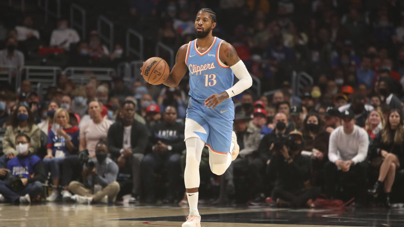 Paul George dribbling