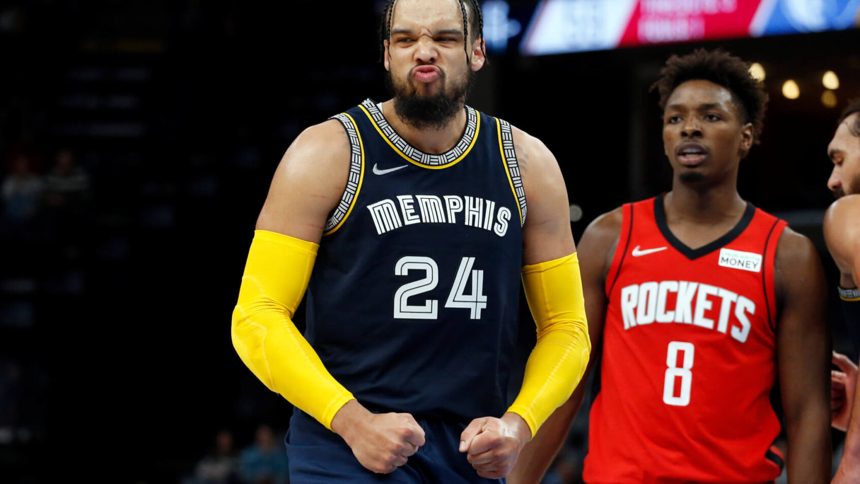 Dillon Brooks flexing