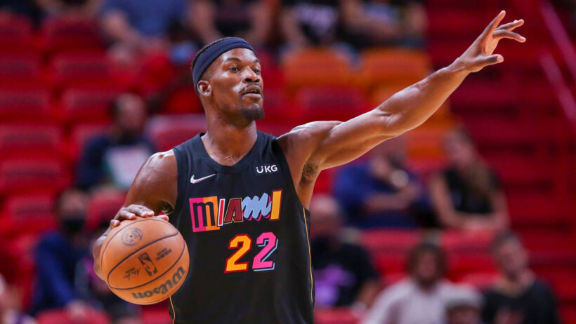 Jimmy Butler brings the ball up the floor