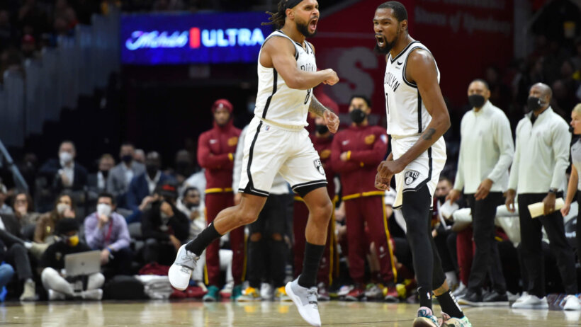 Kevin Durant and Patty Mills celebration reaction