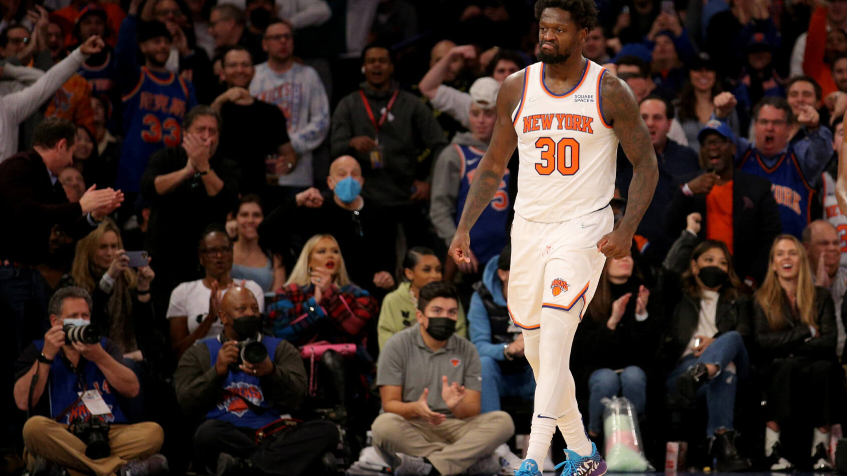 Julius Randle pumped reaction