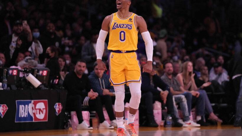 Russell Westbrook excited reaction