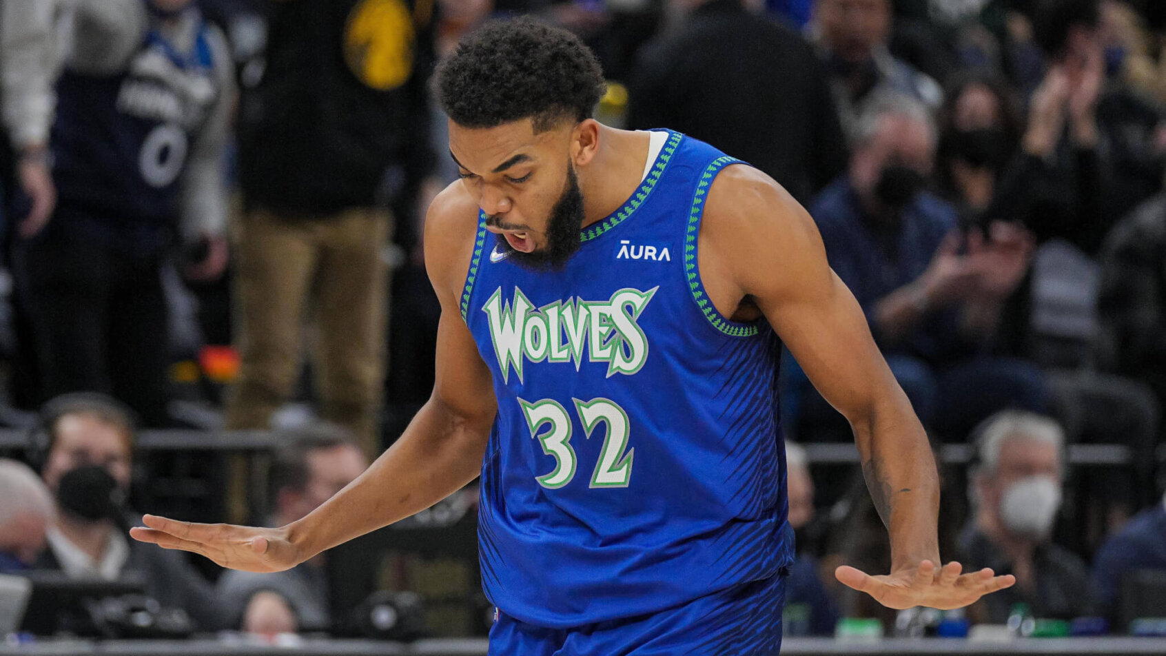 Karl-Anthony Towns pumped reaction