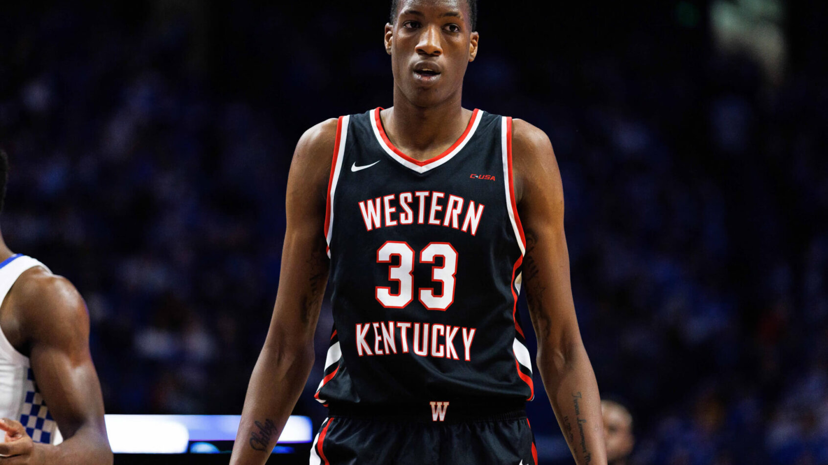 Western Kentucky Hilltoppers center Jamarion Sharp on the court for the Hilltoppers