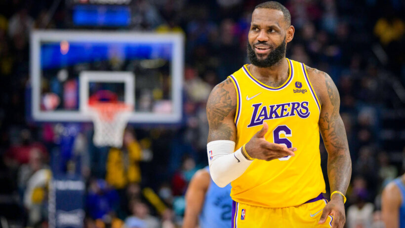 LeBron James walks down court