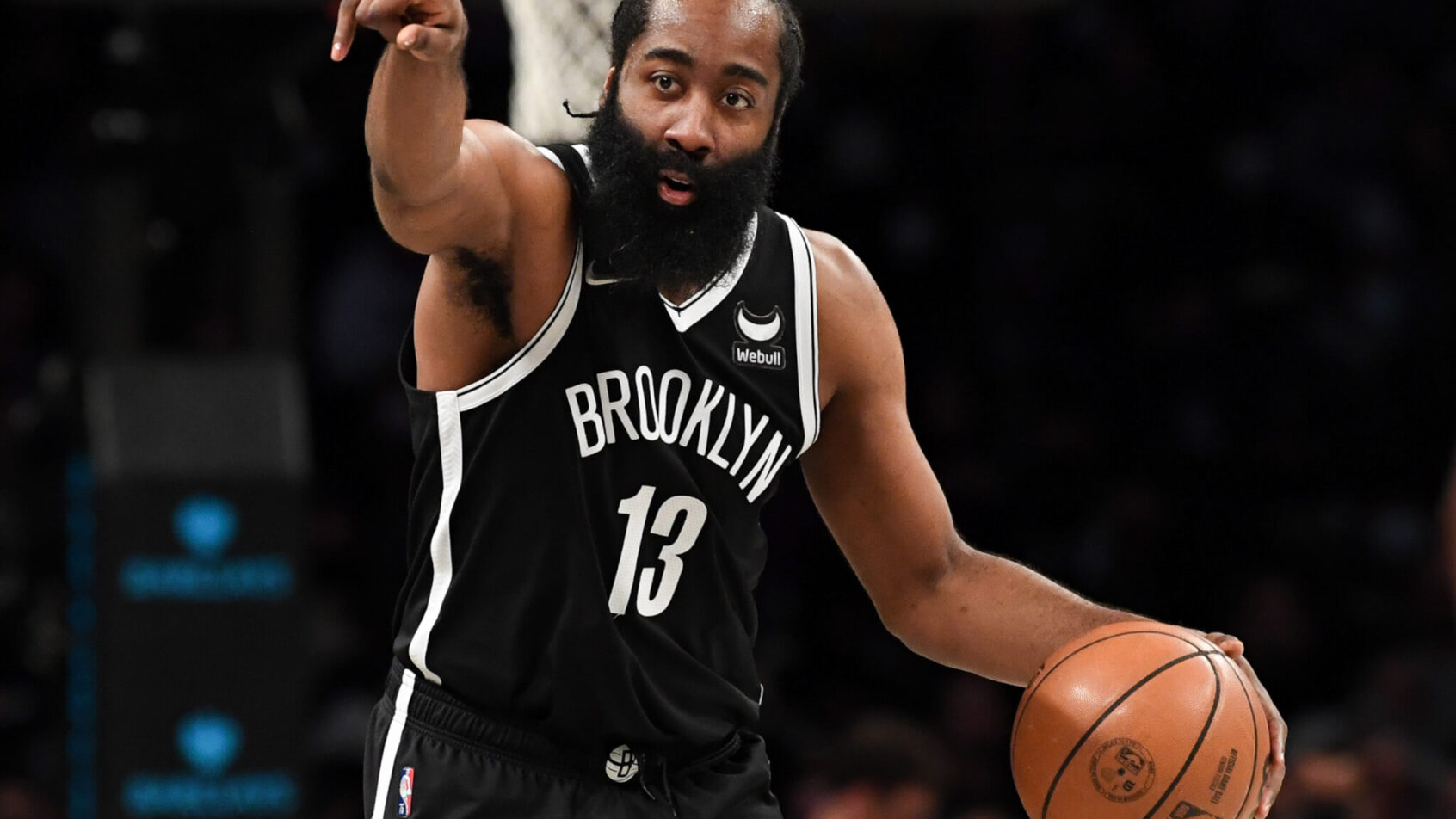 James Harden calls out a play