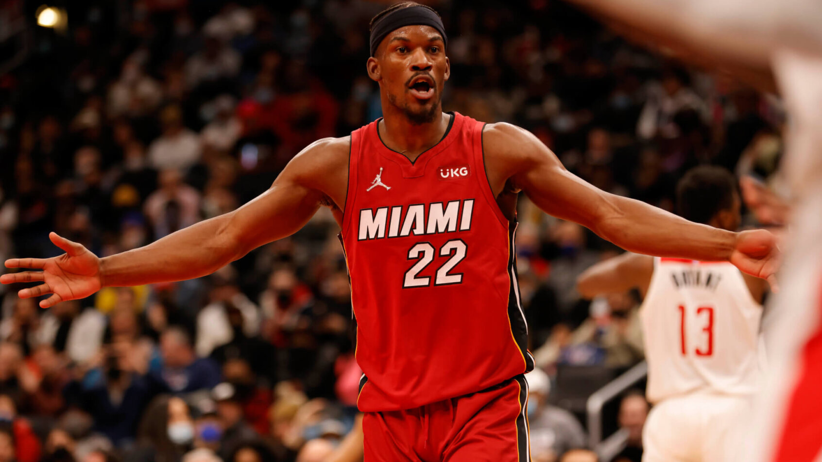 Jimmy Butler arms out
