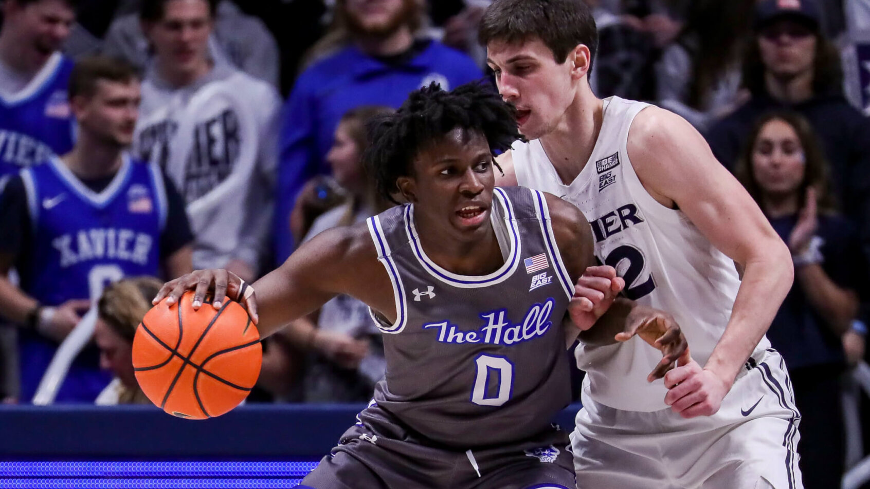 Seton Hall Pirates guard Kadary Richmond backs down a defender