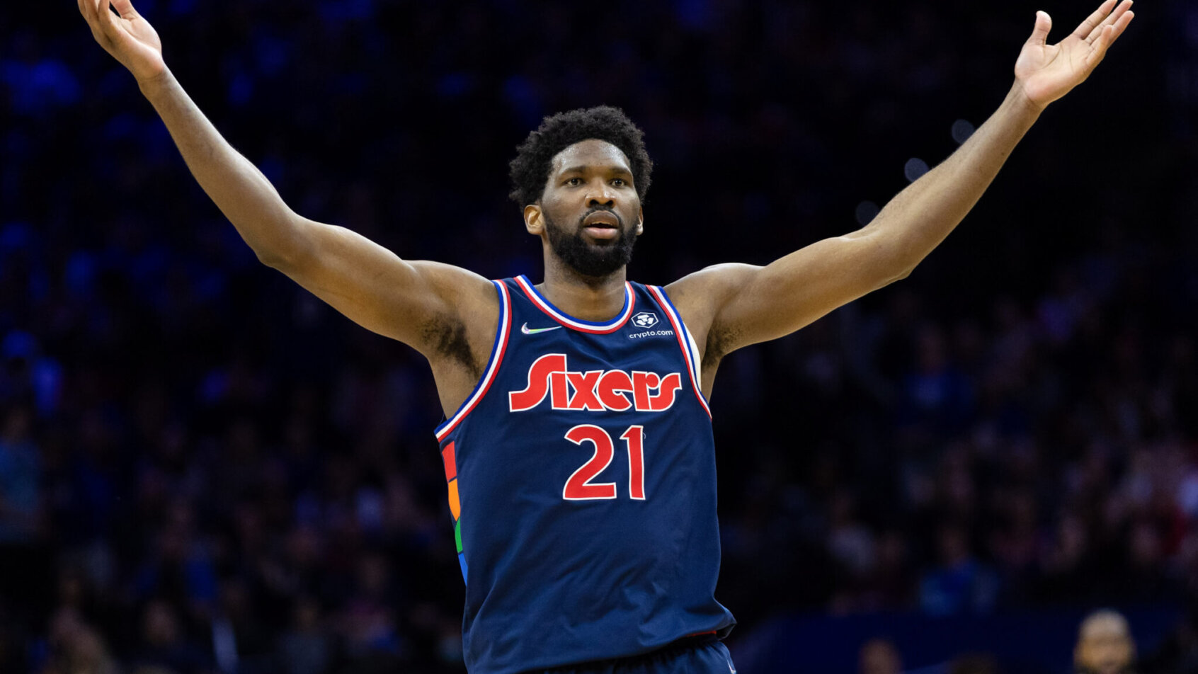 Embiid celebrating