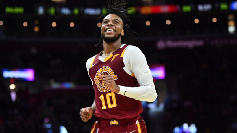 Darius Garland celebrates