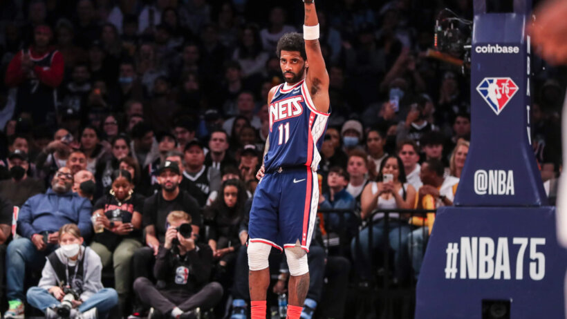 Kyrie Irving celebrates