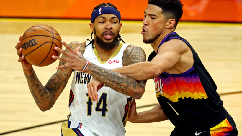 Brandon Ingram drives, New Orleans Pelicans