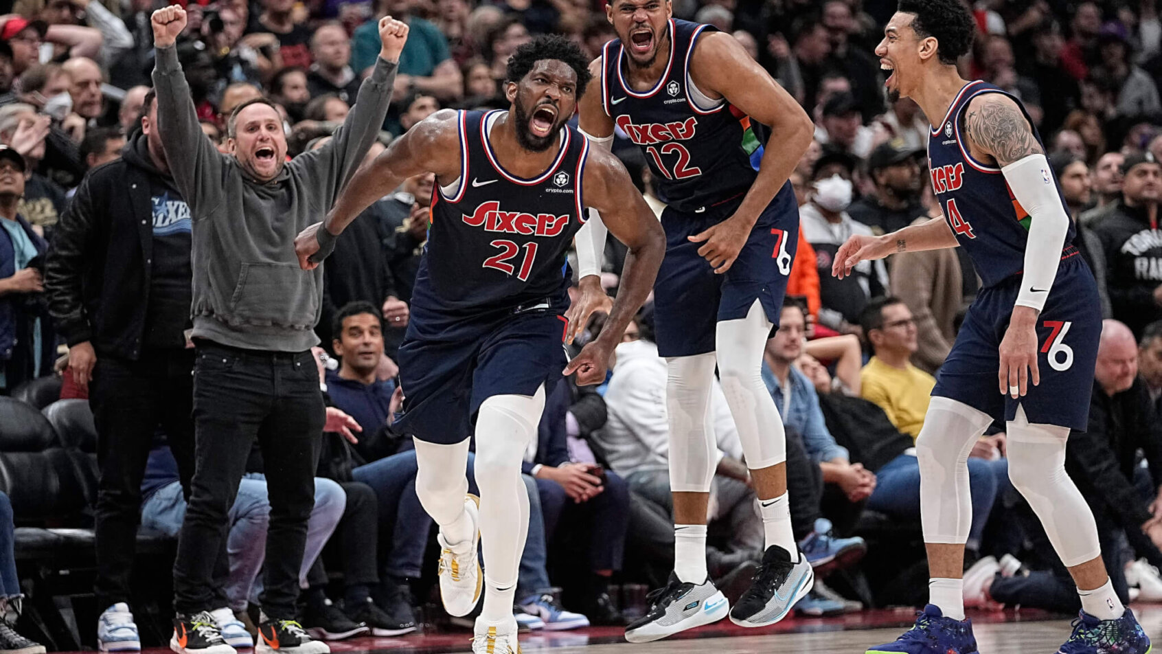 Joel Embiid excited reaction