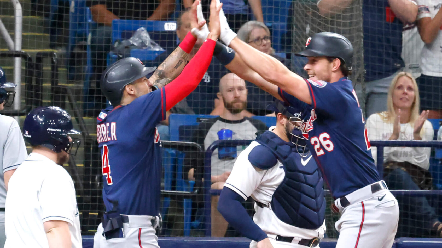 Carlos Correa reacts; Minnesota Twins
