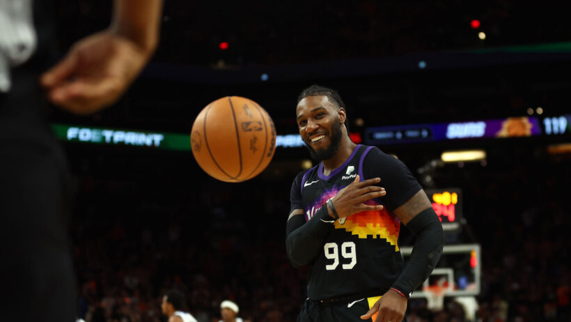 Jae Crowder talking to referee