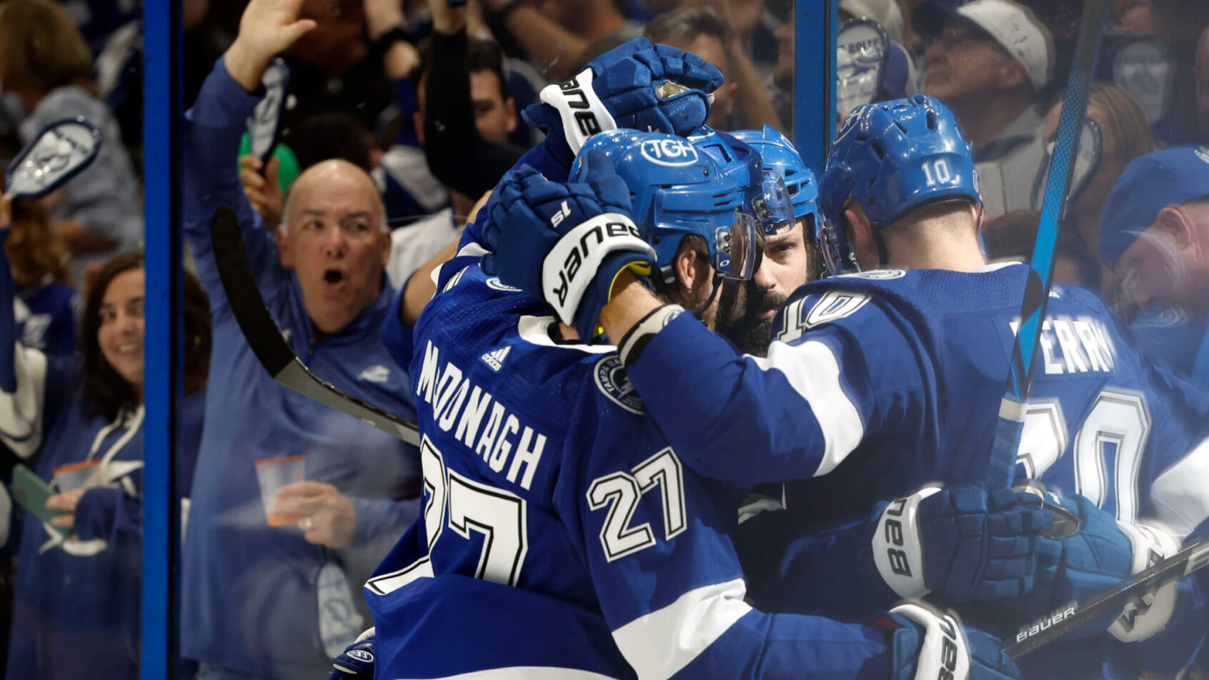 Tampa Bay Lightning goal celebration