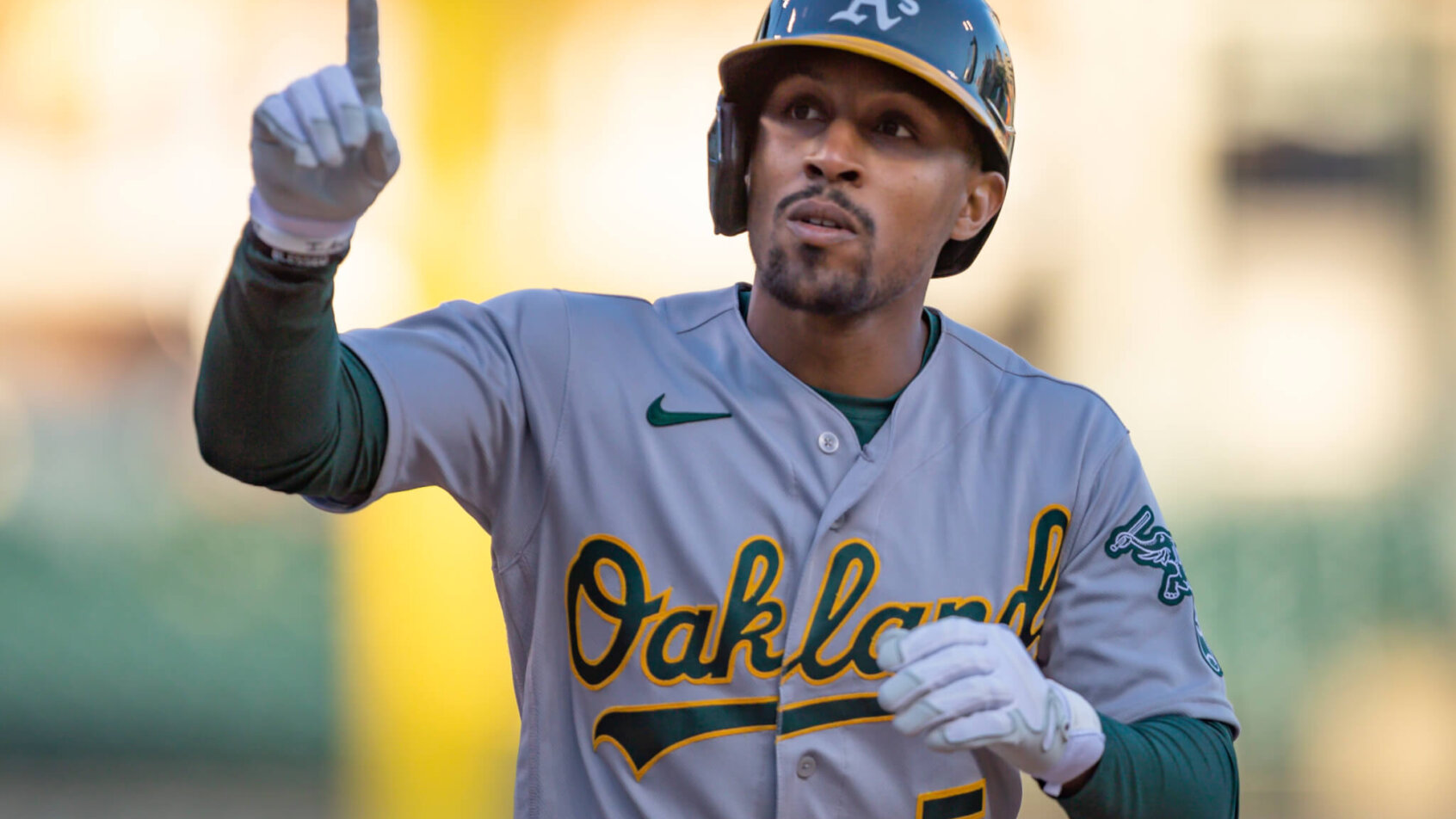 Oakland Athletics second baseman Tony Kemp rounding the bases
