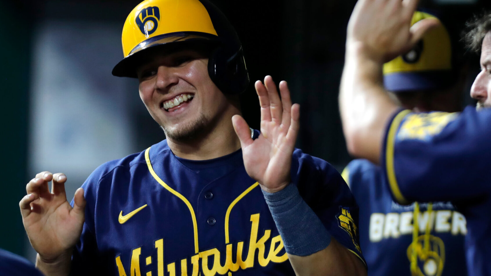 Brewers dugout celebration