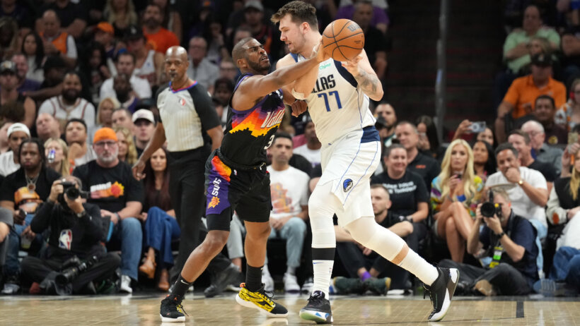 Luka Doncic defended by Chris Paul