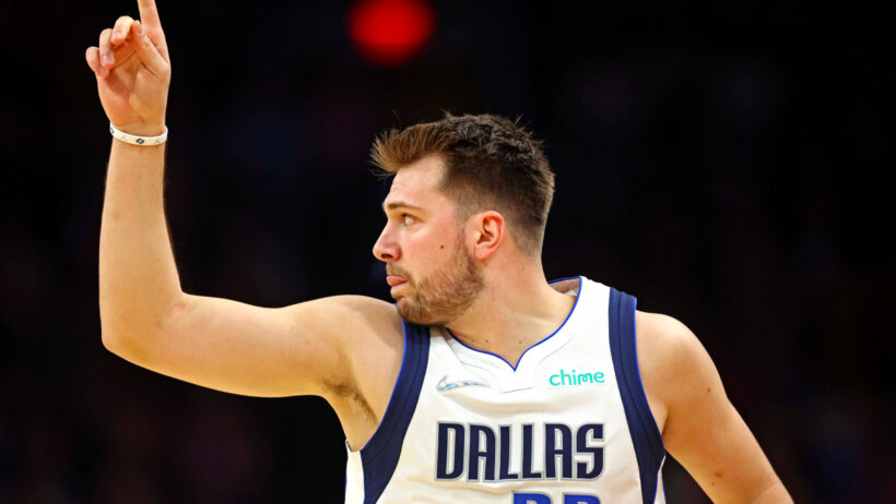 Luka Doncic pointing