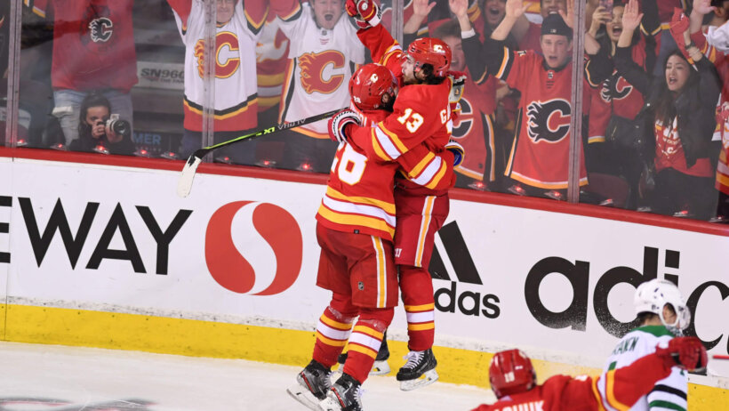 Calgary Flames goal celebration