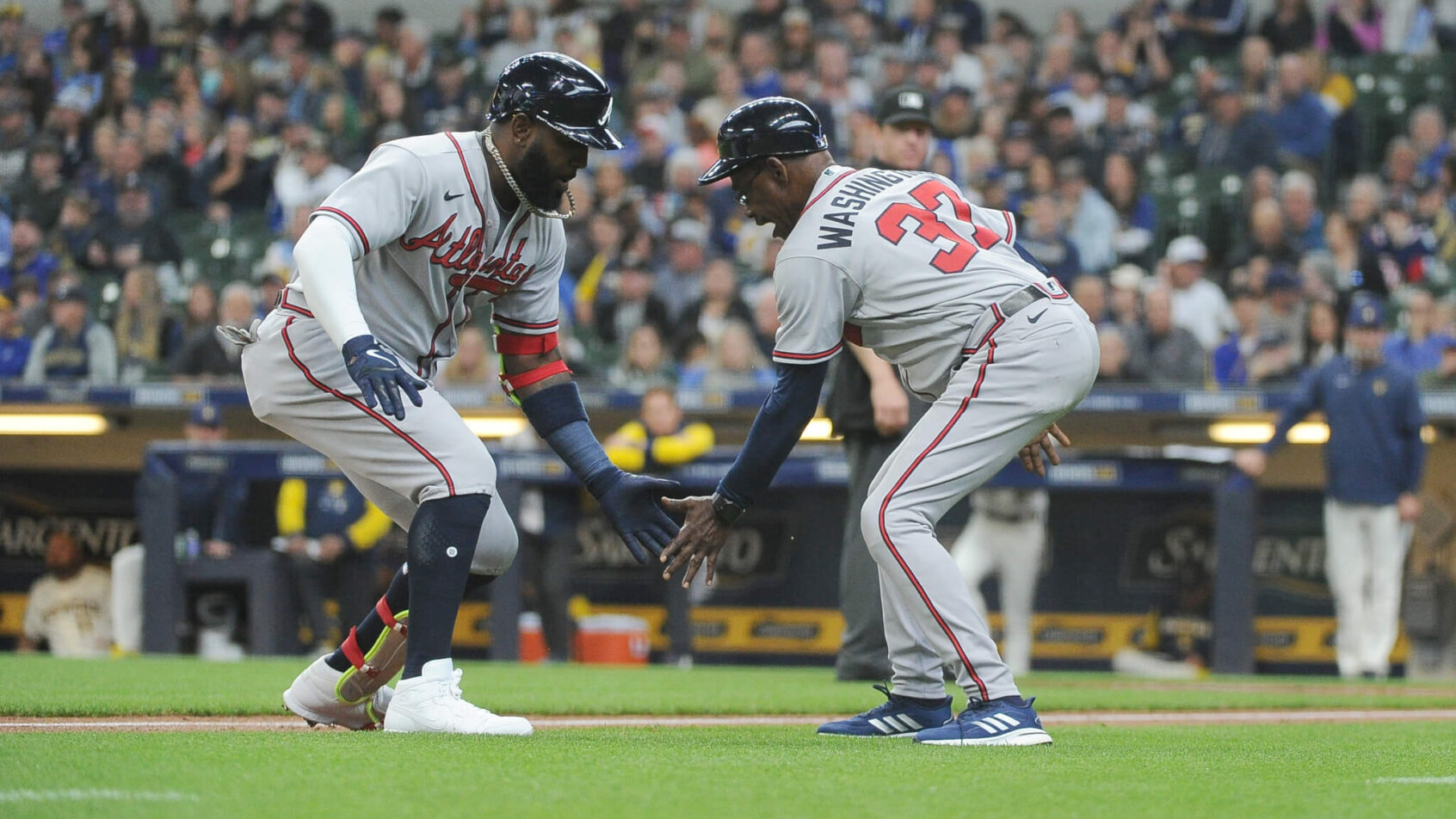 Braves handshake celebration