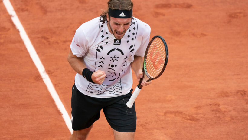 Stefanos Tsitsipas celebrates