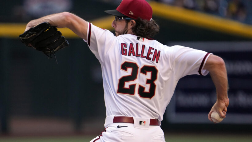 Zac Gallen throws pitch
