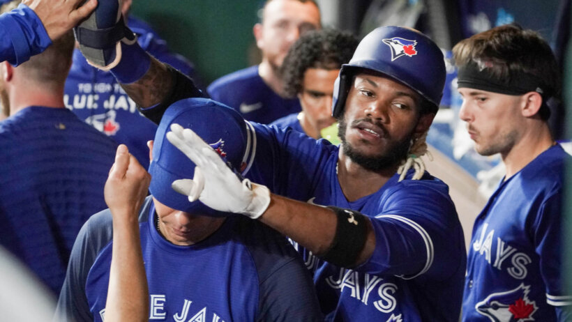 Blue Jays dugout celebration