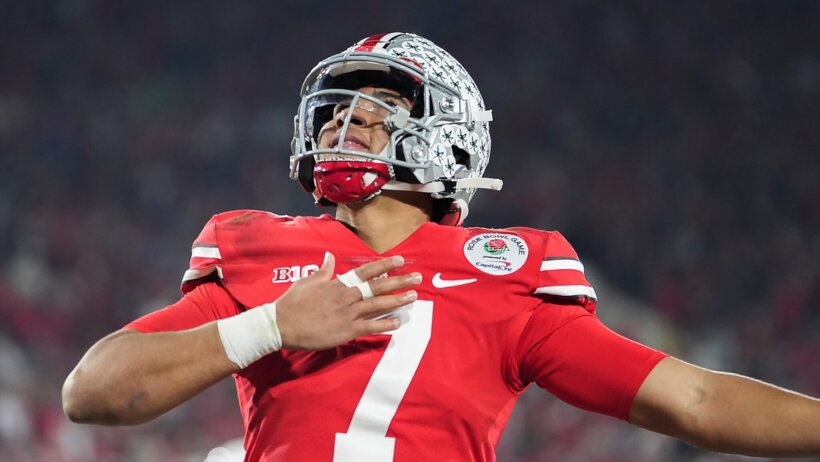CJ Stroud and Ohio State are matchup up vs Alabama in college football win total props