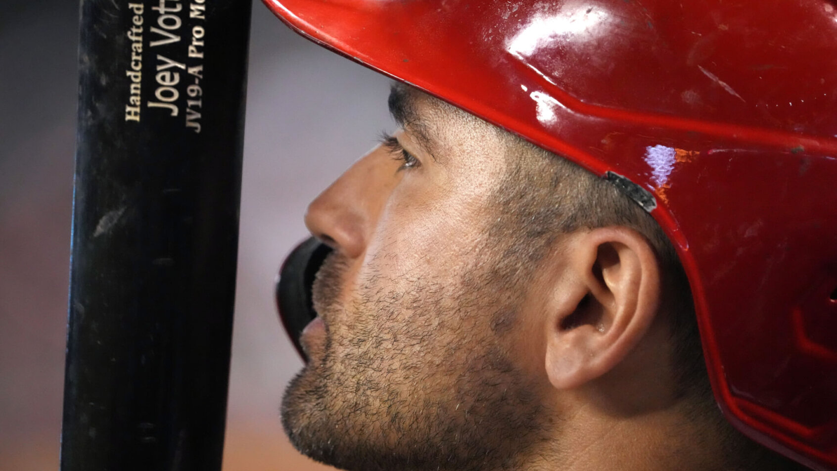 Closeup of Cincinnati Reds first baseman Joey Votto.