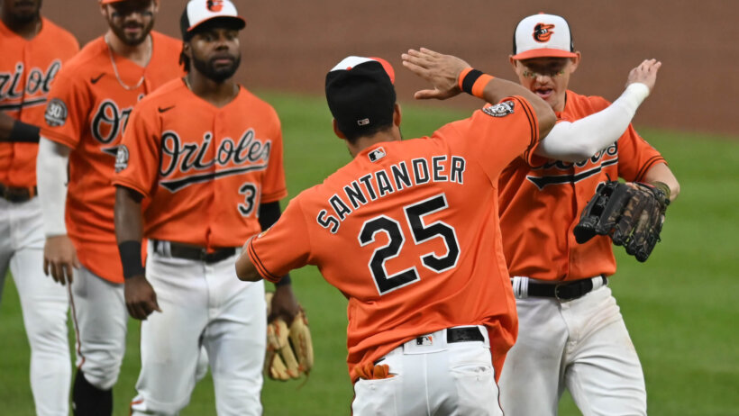 Orioles win celebration