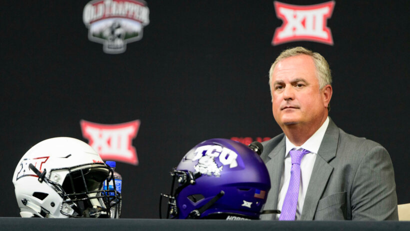TCU Horned Frogs head coach Sonny Dykes during Big 12 Media Day