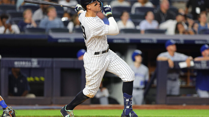 Aaron Judge slugs a home run
