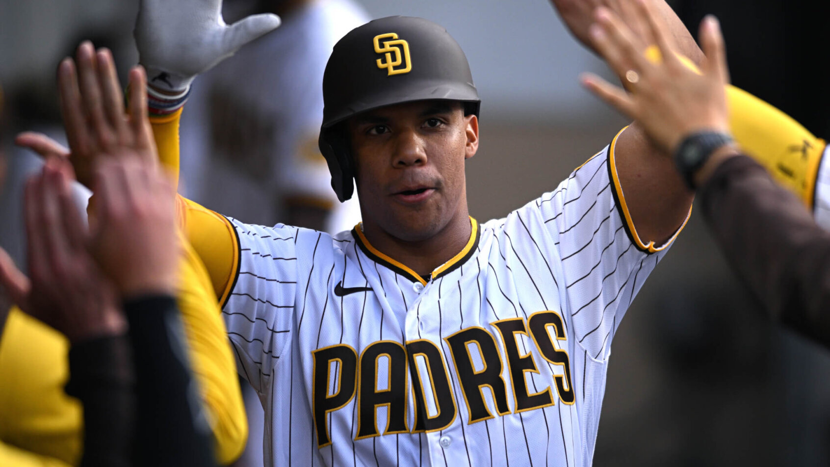 Juan Soto celebrates vs Colorado Rockies