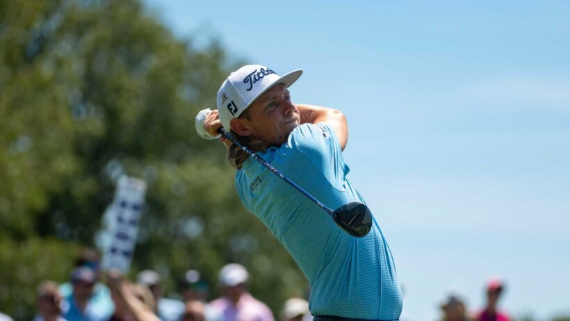 Cameron Smith admires a tee shot