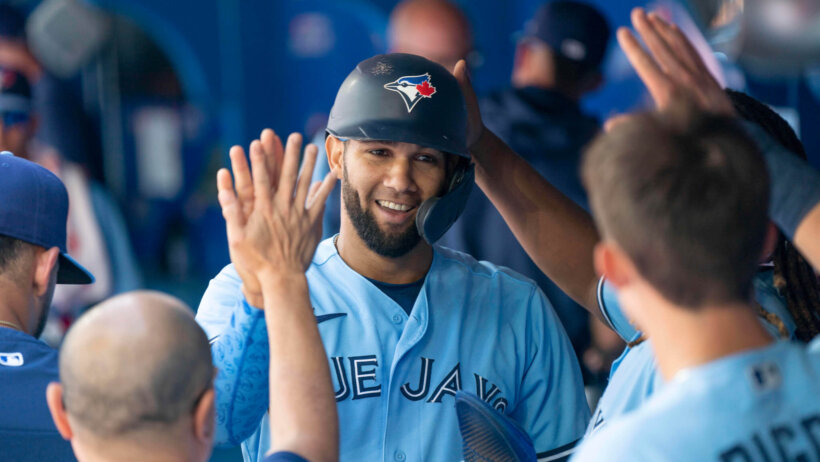 Blue Jays dugout celebration